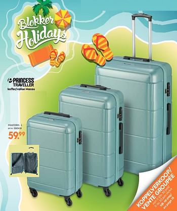 Promotions Koffer-valise macau maat-dim.: l - Princess Traveller - Valide de 12/06/2019 à 23/06/2019 chez Blokker