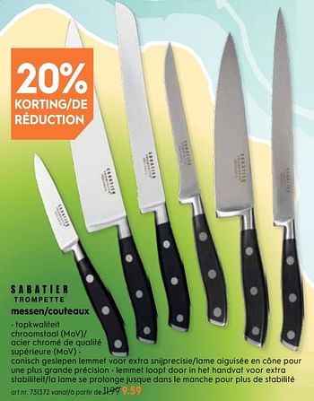 Promoties Messen-couteaux - Sabatier - Geldig van 12/06/2019 tot 23/06/2019 bij Blokker