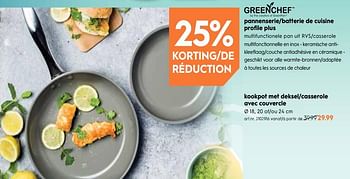 Promotions Serie-série profile plus kookpot met deksel- casserole avec couvercle - Greenchef - Valide de 12/06/2019 à 23/06/2019 chez Blokker