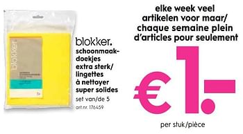 Promotions Schoonmaakdoekjes extra sterk- lingettes à nettoyer super solides - Produit maison - Blokker - Valide de 12/06/2019 à 23/06/2019 chez Blokker