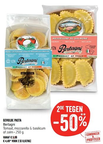 Promoties Gevulde pasta bertagni - Bertagni - Geldig van 13/06/2019 tot 19/06/2019 bij Delhaize