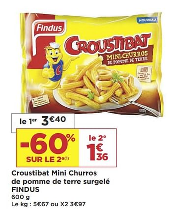Promotions Croustibat mini churros de pomme de terre surgelé findus - Findus - Valide de 11/06/2019 à 23/06/2019 chez Super Casino