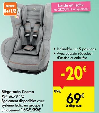 Tex Baby Siege Auto Cosmo En Promotion Chez Carrefour