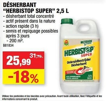 Désherbant total COMPO Herbistop Super 5L