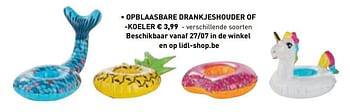 Promotions Opblaasbare drankjeshouder of -koeler - Produit maison - Lidl - Valide de 10/06/2019 à 21/09/2019 chez Lidl