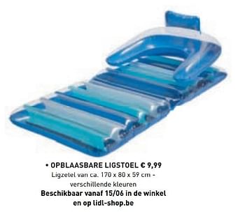 Promoties Opblaasbare ligstoel - Huismerk - Lidl - Geldig van 10/06/2019 tot 21/09/2019 bij Lidl