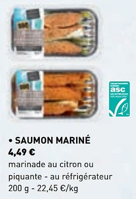 Promotions Saumon mariné - Produit maison - Lidl - Valide de 10/06/2019 à 21/09/2019 chez Lidl