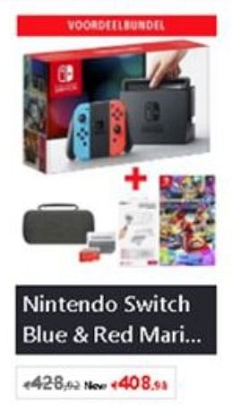 Promoties Nintendo switch blue + red mari - Nintendo - Geldig van 22/05/2019 tot 18/06/2019 bij Game Mania