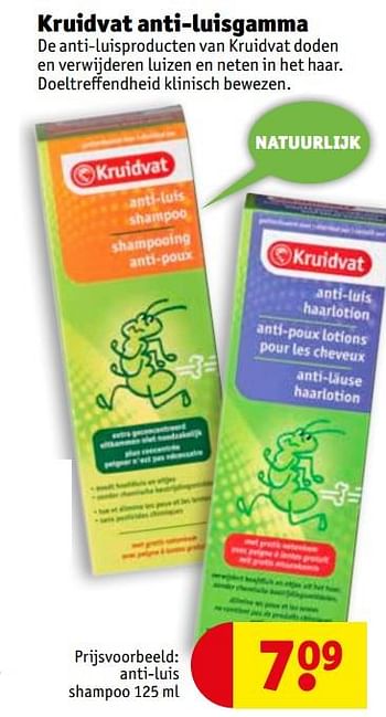 kiem Efficiënt Woordenlijst Huismerk - Kruidvat Kruidvat anti-luisgamma anti-luis shampoo - Promotie  bij Kruidvat