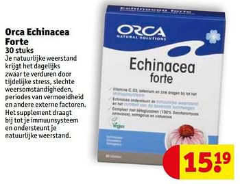 Promoties Orca echinacea forte - Orca - Geldig van 24/04/2019 tot 29/09/2019 bij Kruidvat