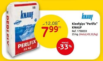 Promotions Kleefgips perlfix knauf - Knauf - Valide de 26/06/2019 à 08/07/2019 chez Brico