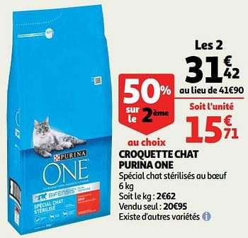 Promotions Croquette chat purina one - Purina - Valide de 19/06/2019 à 25/06/2019 chez Auchan Ronq