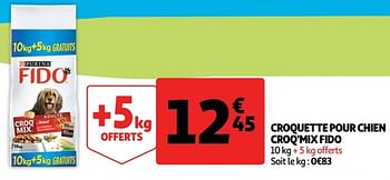 Promotions Croquette pour chien croq`mix fido - Purina - Valide de 19/06/2019 à 25/06/2019 chez Auchan Ronq