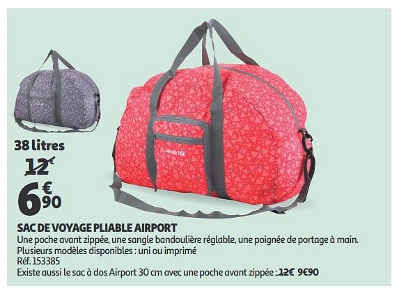 Sac a hotsell dos airport auchan