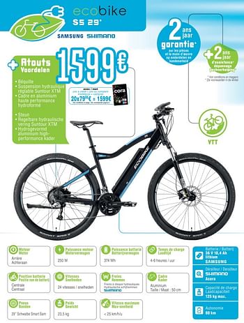 Promotions Eco bike s5 29 - Eco Bike - Valide de 02/04/2019 à 31/12/2019 chez Cora