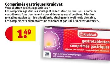 Promotions Comprimés gastriques kruidvat - Produit maison - Kruidvat - Valide de 24/04/2019 à 29/09/2019 chez Kruidvat