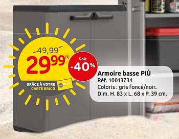 Promotions Armoire basse più - Piu - Valide de 26/06/2019 à 08/07/2019 chez Brico