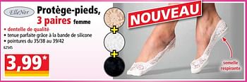 Promoties Protège-pieds, 3 paires femme - ElleNor - Geldig van 19/06/2019 tot 25/06/2019 bij Norma