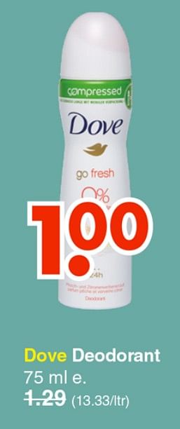 Promoties Dove deodorant - Dove - Geldig van 17/06/2019 tot 29/06/2019 bij Wibra