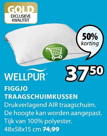 Promoties Figgjo traagschuimkussen - Wellpur - Geldig van 17/06/2019 tot 30/06/2019 bij Jysk