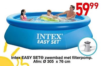 Promoties Intex easy set zwembad met filterpomp - Intex - Geldig van 17/06/2019 tot 30/06/2019 bij Vavantas