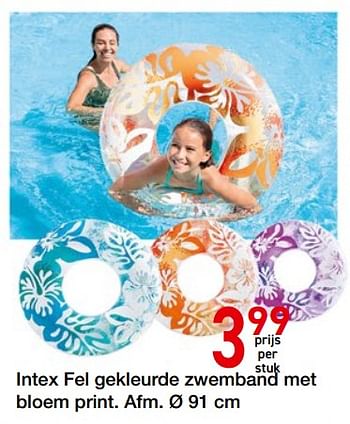 Promoties Intex fel gekleurde zwemband met bloem print - Intex - Geldig van 17/06/2019 tot 30/06/2019 bij Vavantas