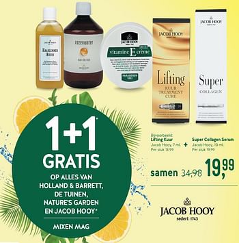 Promoties Lifting kuur + super collagen serum - Jacob Hooy - Geldig van 17/06/2019 tot 14/07/2019 bij Holland & Barret