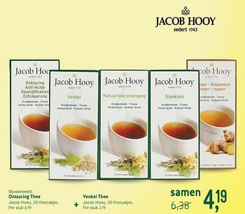 Promoties Ontzuring thee + venkel thee - Jacob Hooy - Geldig van 17/06/2019 tot 14/07/2019 bij Holland & Barret