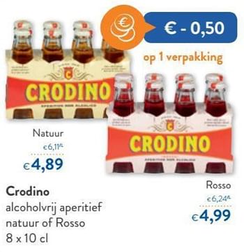 Promotions Crodino alcoholvrij aperitief natuur of rosso - Crodino - Valide de 19/06/2019 à 02/07/2019 chez OKay