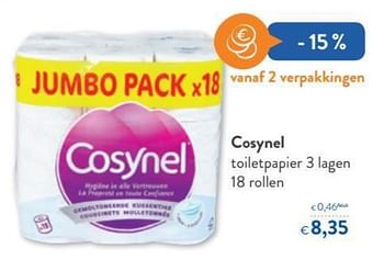 Promoties Cosynel toiletpapier 3 lagen - Cosynel - Geldig van 19/06/2019 tot 02/07/2019 bij OKay