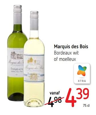 Witte wijnen des bois bordeaux wit of moelleux - Promotie bij Spar (Colruytgroup)