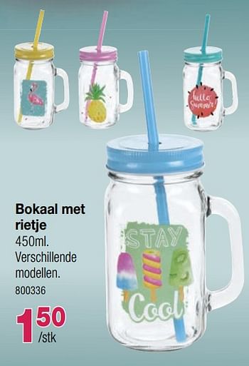 Promoties Bokaal met rietje - Huismerk - Home & Co - Geldig van 17/06/2019 tot 31/08/2019 bij Home & Co
