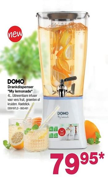 Promoties Domo drankdispenser my lemonade - Domo - Geldig van 17/06/2019 tot 31/08/2019 bij Home & Co