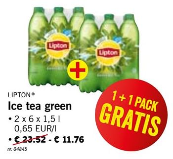 Promoties Ice tea green - Lipton - Geldig van 24/06/2019 tot 29/06/2019 bij Lidl