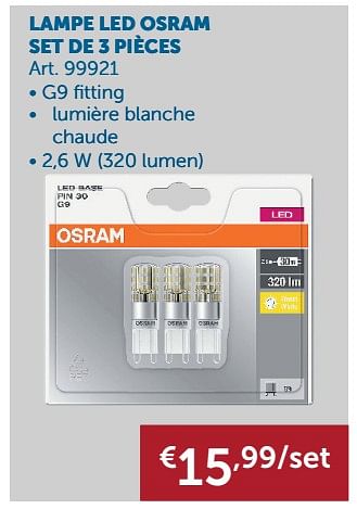 Promotions Lampe led osram set de 3 pièces - Osram - Valide de 25/06/2019 à 22/07/2019 chez Zelfbouwmarkt