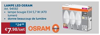 Promotions Lampe led osram - Osram - Valide de 25/06/2019 à 22/07/2019 chez Zelfbouwmarkt