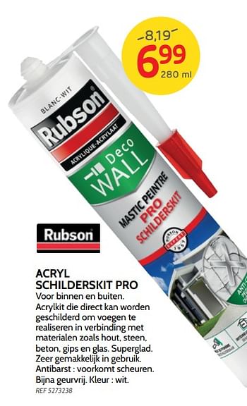 Promoties Acryl schilderskit pro - Rubson - Geldig van 26/06/2019 tot 15/07/2019 bij BricoPlanit