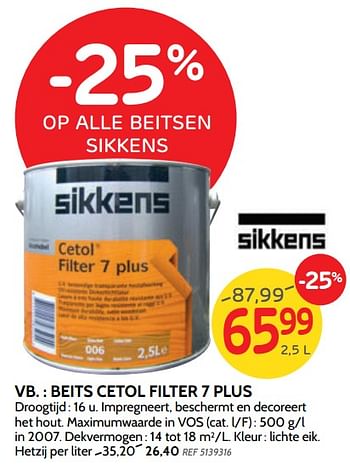Promoties Beits cetol filter 7 plus sikkens - Sikkens - Geldig van 26/06/2019 tot 15/07/2019 bij BricoPlanit