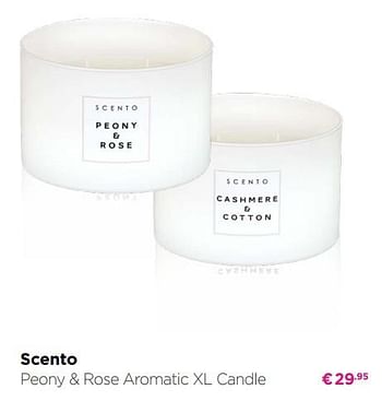 Promotions Scento peony + rose aromatic xl candle - Scento - Valide de 01/06/2019 à 30/06/2019 chez ICI PARIS XL