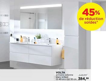 Promotions Volta armoire colonne blanc brillant - Storke - Valide de 24/06/2019 à 31/07/2019 chez X2O