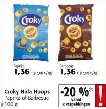 Promoties Croky hula hoops paprika of barbecue - Croky - Geldig van 19/06/2019 tot 02/07/2019 bij Colruyt