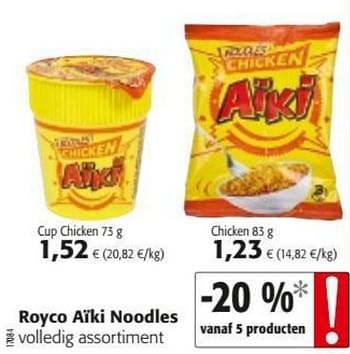 Promotions Royco aïki noodles volledig assortiment - Royco - Valide de 19/06/2019 à 02/07/2019 chez Colruyt