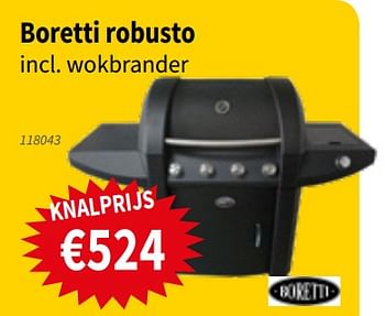 Promoties Boretti bbq`s robusto incl. wokbrander - Boretti - Geldig van 20/06/2019 tot 03/07/2019 bij Cevo Market