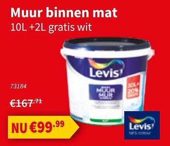 Promoties Muur binnen mat - Levis - Geldig van 20/06/2019 tot 03/07/2019 bij Cevo Market