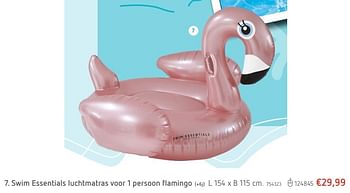 Promoties Swim essentials luchtmatras voor 1 persoon flamingo - Swim Essentials - Geldig van 21/06/2019 tot 20/07/2019 bij Dreamland