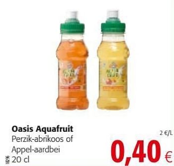 Promoties Oasis aquafruit perzik-abrikoos of appel-aardbei - Oasis - Geldig van 19/06/2019 tot 02/07/2019 bij Colruyt