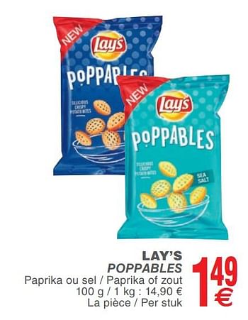 Promotions Lay`s poppables - Lay's - Valide de 25/06/2019 à 01/07/2019 chez Cora
