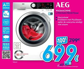 Promoties Aeg wasmachine l7fec04s prosteam - AEG - Geldig van 01/07/2019 tot 31/07/2019 bij Krefel