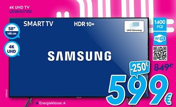 Promoties Samsung 4k uhd tv ue58nu7100 - Samsung - Geldig van 01/07/2019 tot 31/07/2019 bij Krefel