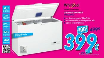 Promoties Whirlpool diepvrieskoffer whm39112 - Whirlpool - Geldig van 01/07/2019 tot 31/07/2019 bij Krefel